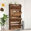 vidaXL Shoe Cabinet Old Wood 80 x 21 x 163.5 cm Engineered Wood