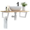 vidaXL Basin Shelf Wall Mounted Steel and Solid Wood Acacia