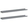 vidaXL Picture Frame Ledge Shelves 2 pcs Grey 80x9x3 cm MDF