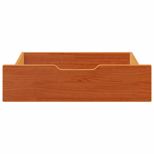 vidaXL Under-Bed Drawers 2 pcs Wax Brown 75x55x17 cm Solid Wood Pine