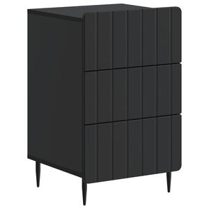 vidaXL Bedside Cabinet Black 43x 41 x 68 cm Engineered Wood