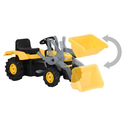 vidaXL Pedal Tractor with Excavator for Kids Yellow and Black