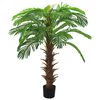 vidaXL Artificial Cycas Palm | Green | Plastic, Wood | 130-140 cm