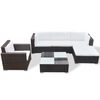 vidaXL 6 Piece Garden Lounge Set with Cushions Poly Rattan Brown
