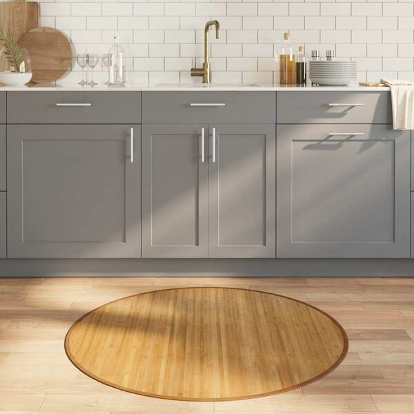 vidaXL Rug Round Natural100 cm Bamboo