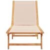 vidaXL Sun Lounger Cream Solid Wood Acacia and Textilene