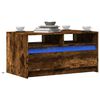 vidaXL Coffee Table with LED Lights Smoked Oak Engineered Wood