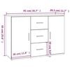 vidaXL Sideboard White 91x29.5x65 cm Engineered Wood