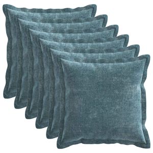 vidaXL Cushion Cover 6 pcs HOUTEN Blue 30 x 30 cm Chenille Fabric