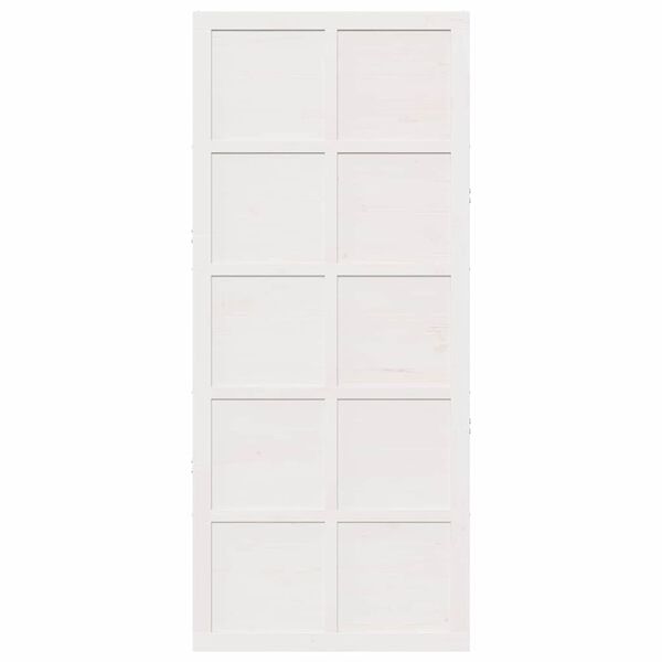 vidaXL Barn Door White 90 x 2.5 x 208 cm Solid Pine Wood