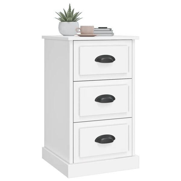 vidaXL Bedside Cabinet White 39x39x67 cm Engineered Wood
