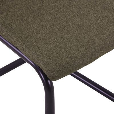 vidaXL Cantilever Dining Chairs 4 pcs Brown Fabric