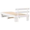 vidaXL Bed Frame with Headboard White 90 x 190 cm Solid Pine Wood