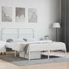 vidaXL Metal Bed Frame without Mattress with Headboard White 140x200cm