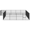 vidaXL Dog Playpen 20 Panels Black Galvanised Steel
