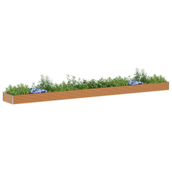 vidaXL Garden Raised Bed 775 x 100 x 36 cm Galvanised Steel
