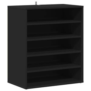 vidaXL Shoe Cabinet Black 60x35x70 cm Engineered Wood