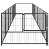 vidaXL Dog Kennel Black 7 m&sup2; Steel