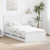 vidaXL Bed Frame with Drawer White 90 x 200 cm Engineer Wood