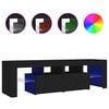 vidaXL TV Cabinet with LED Lights Black 140x36,5x40 cm
