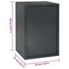 vidaXL Safe Box with Lock Dark grey 35 x 31 x 50 cm Steel