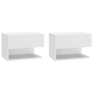 vidaXL Wall-mounted Bedside Cabinets 2 pcs White