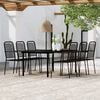 vidaXL 7 Piece Garden Dining Set Black