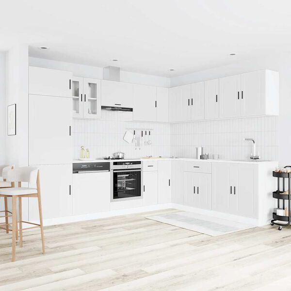 vidaXL 14 Piece Kitchen Cabinet Set Porto White Engineered Wood