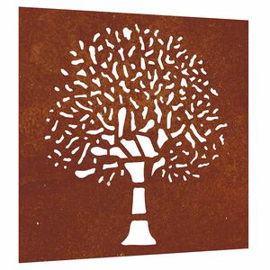 vidaXL Garden Wall Decoration 55x55 cm Corten Steel Tree Design