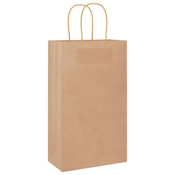 vidaXL Paper Bags 50 pcs with Handles Brown 21x11x36 cm