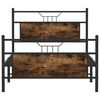 vidaXL Bed Frame without Mattress Smoked Oak 107x203 cm Engineered Wood