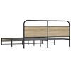 vidaXL Metal Bed Frame without Mattress Smoked Oak 183x213 cm