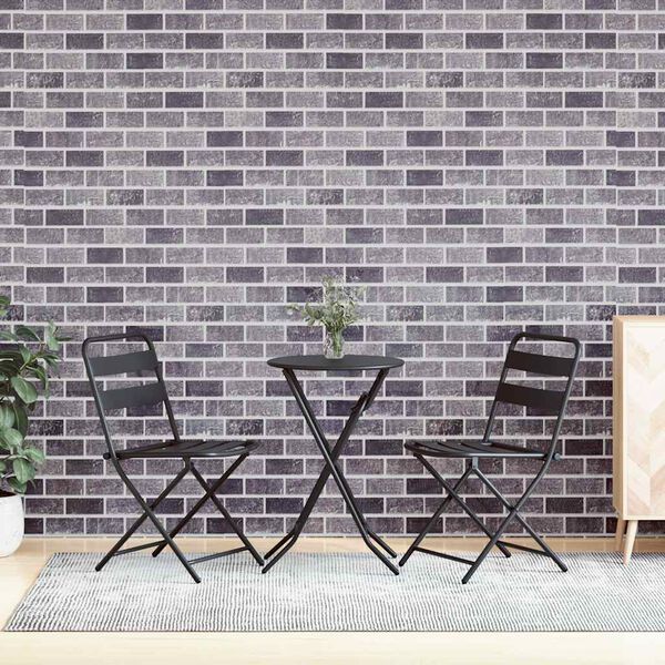 vidaXL 3D Wall Panels with Black & Grey Brick Design 10 pcs EPS