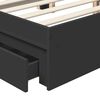 vidaXL Storage Bed with Headboard Black 135 x 190 cm Engineered Wood