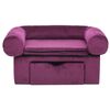 vidaXL Dog Sofa with Drawer Burgundy 75x50x38 cm Plush