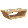 vidaXL Raised Dog Bowls 35.5x18x10.5 cm Bamboo