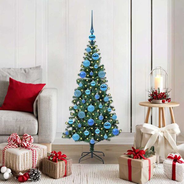vidaXL Artificial Pre-lit Christmas Tree Green 120 cm PVC and Metal