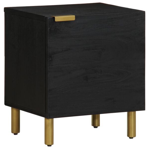 vidaXL Bedside Cabinet 2 pcs Black 40x33x46 cm Solid Wood Mango