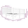 vidaXL Bed Frame without Mattress Solid Wood 120x200 cm (810425+814084)