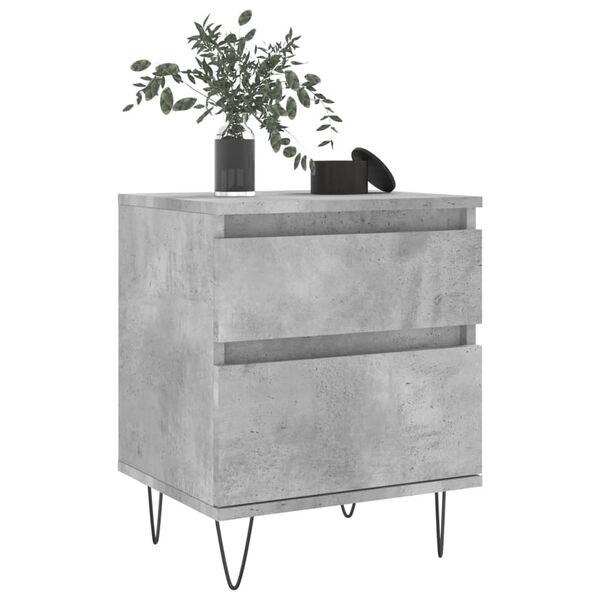 vidaXL Bedside Cabinets 2 pcs Concrete Grey 40x35x50 cm Engineered Wood
