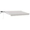 vidaXL Manual Awning Frame with LEDs Light Grey and White 4 x 3 m