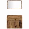 vidaXL Bathroom Furniture Set with Door 3 pcs Old Wood Engineered Wood