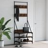 vidaXL Clothes Rack with Shoe Storage Brown Oak 70x40x184 cm