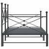 vidaXL Daybed with Trundle without Mattress Black 100x200 cm Steel