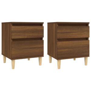 vidaXL Bedside Cabinets 2 pcs Brown Oak 40x35x50 cm
