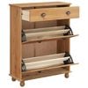 vidaXL Shoe Cabinet ASKIM Brown 85 x 35 x 108 cm Solid Pine Wood
