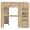 vidaXL Loft Bed Frame with Desk Sonoma Oak 90 x 200 cm Engineered Wood