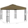 vidaXL Gazebo with LED String Lights 3x3 m Taupe
