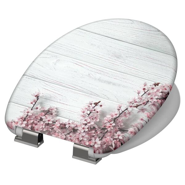SCH&Uuml;TTE Toilet Seat with Soft-Close FLOWERS & WOOD