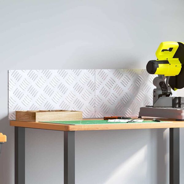 vidaXL Stair Tread Rectangular 2 pcs Silver 50 x 25 cm Aluminium